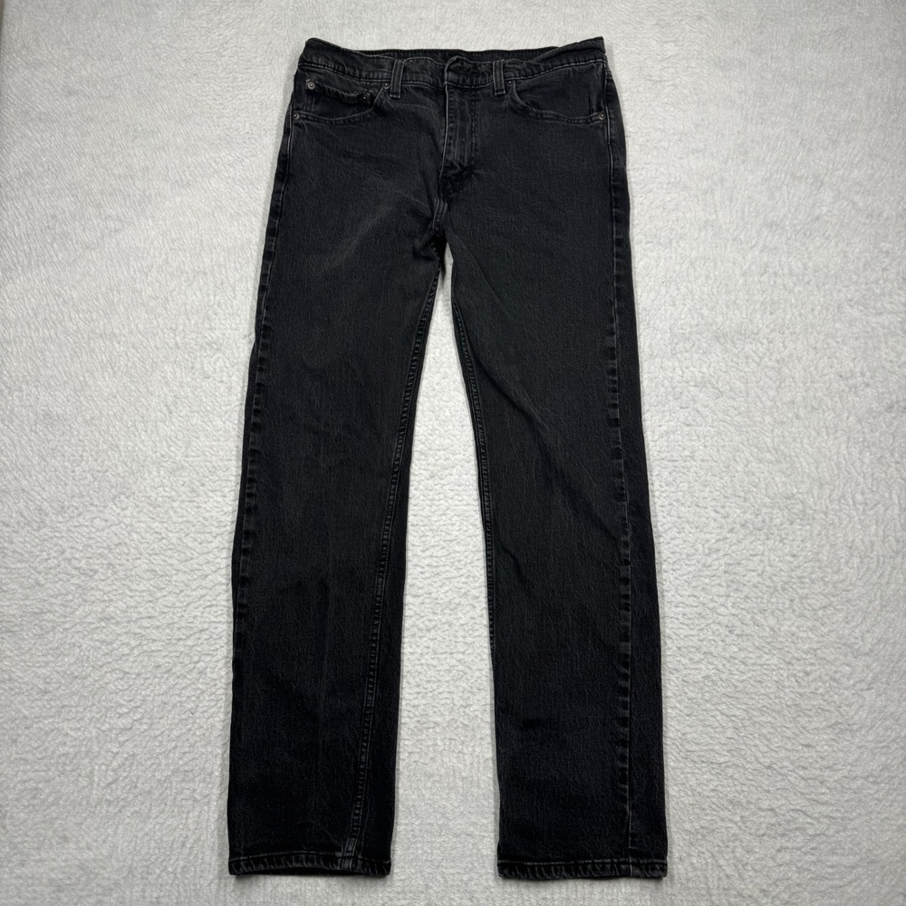Levi's 505 Regular Fit Jeans Black Denim Cotton Straight Leg Men's Size 32x32